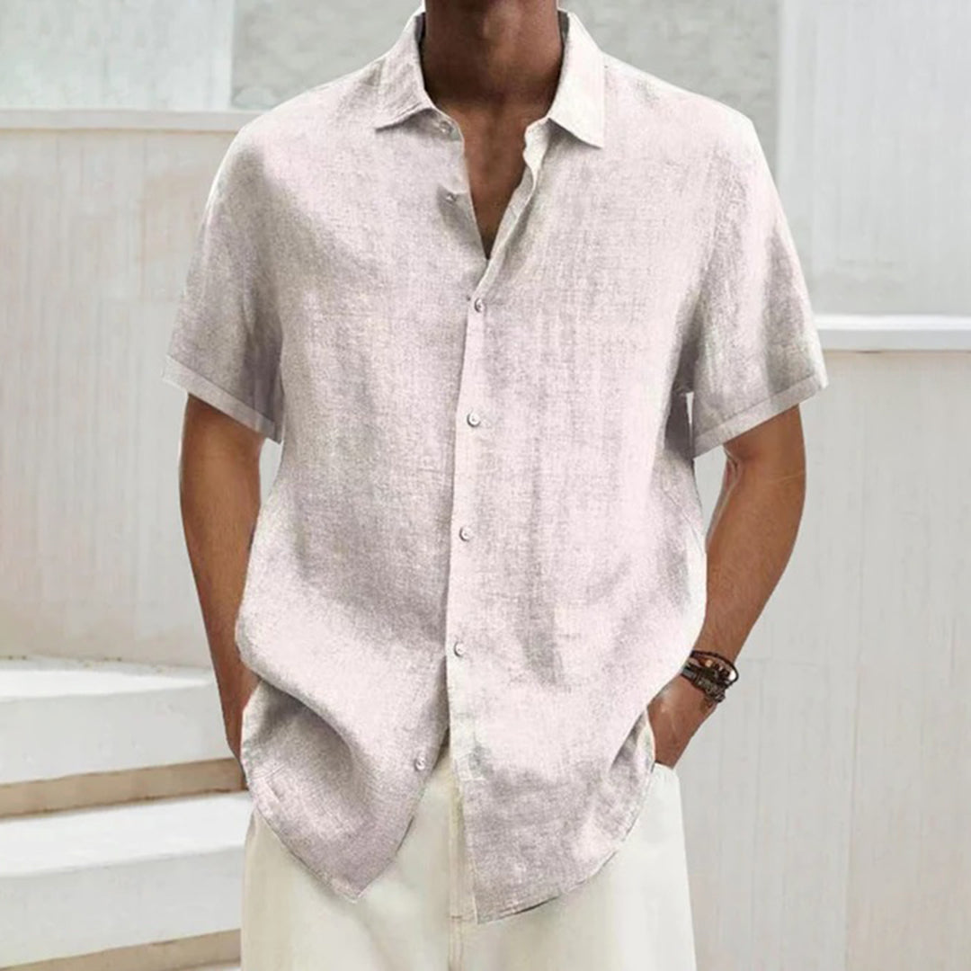 Men's short-sleeve shirt – Relaxed fit – Breathable fabric – Soft collar