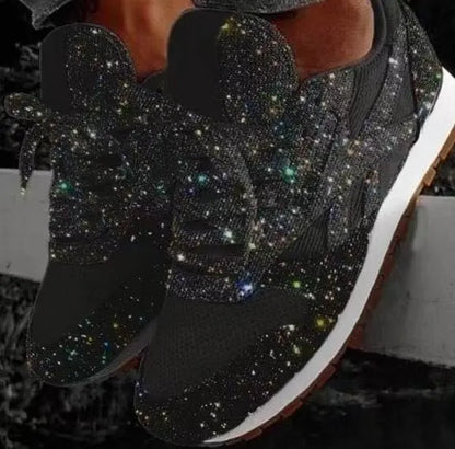 Women's Sneakers – Shiny Sequins Design – Low-cut – Casual Comfort Shoes