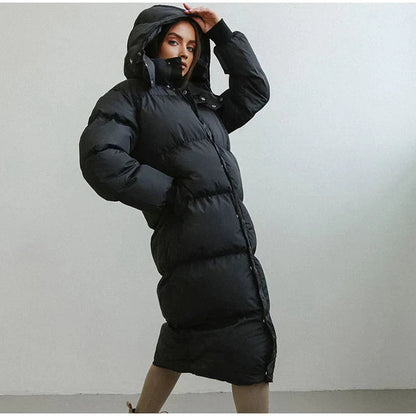 Emma Hooded Longline Puffer Jacket | Quilted Winter Jacket