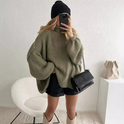 Imogen Oversized Turtleneck Sweater | Ribbed Turtleneck Sweater
