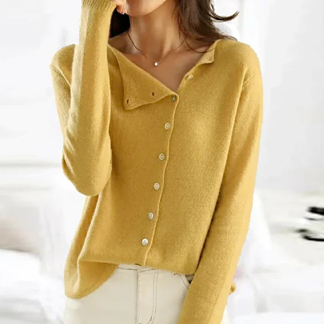 Ruby Relaxed Fit Cardigan | Button Front Long Sleeve Cardigan