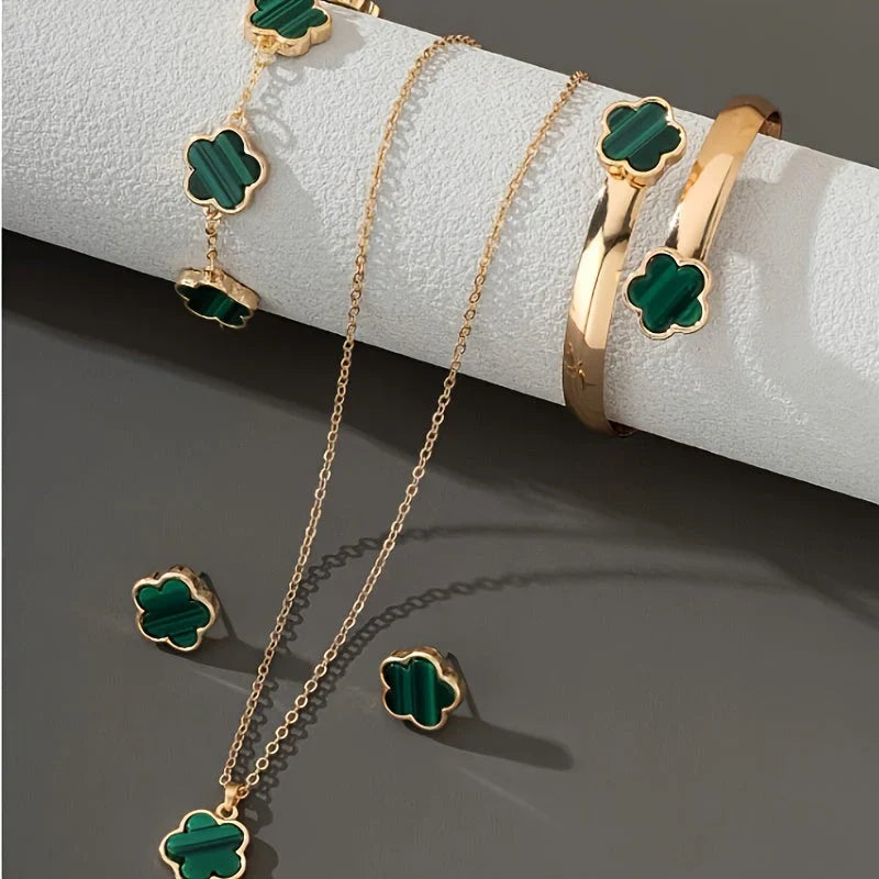 Alessia Four-Piece Set | Necklace, Earrings, Bracelet & Bangle Set