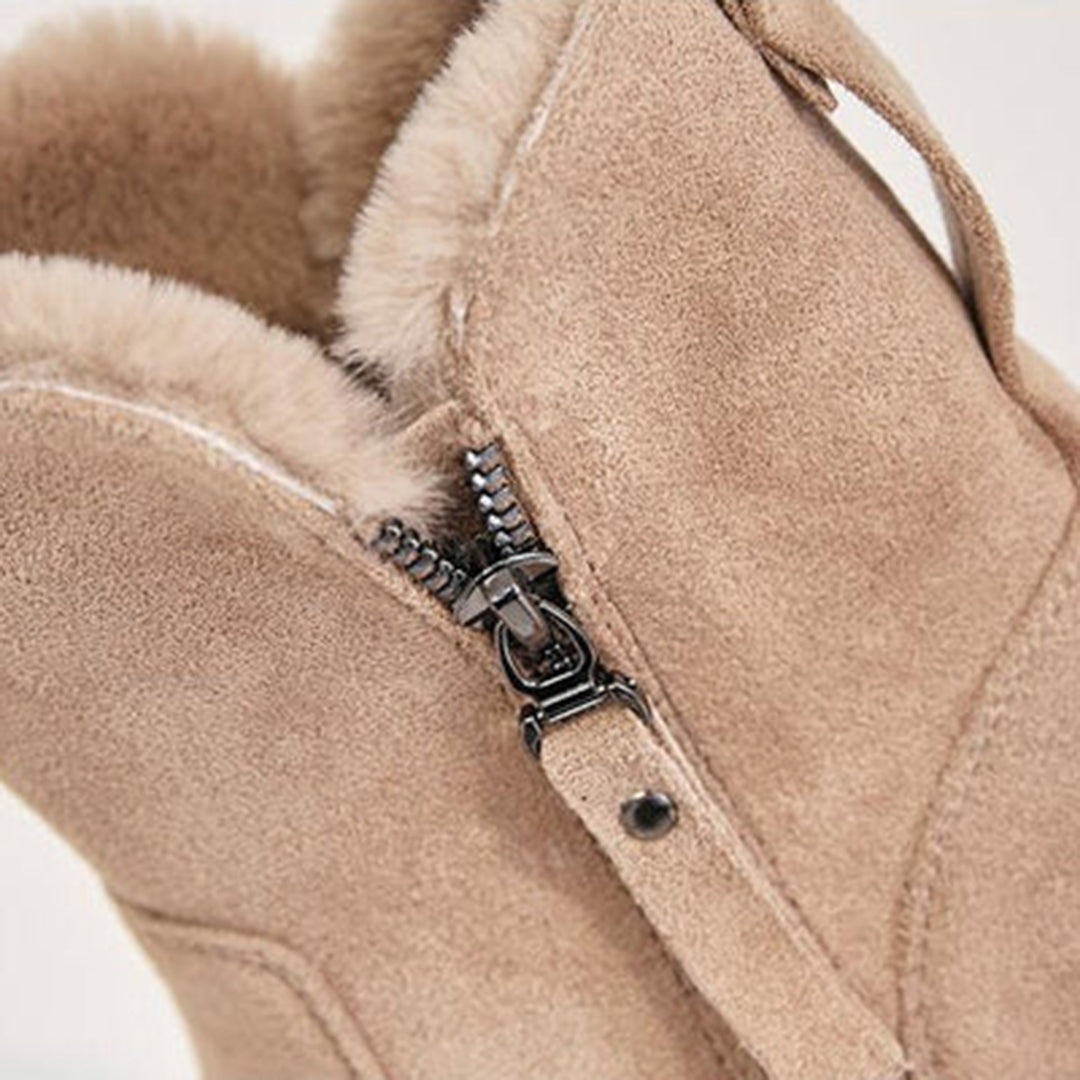 Lucia Fur Trim Ankle Boots | Lug Sole Winter Ankle Boots