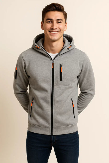 Adam Regular Fit Zip-Up Hoodie | Drawstring And Pockets Hoodie