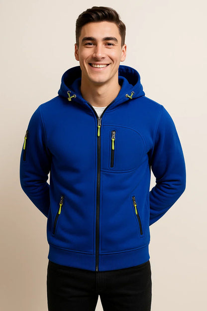 Adam Regular Fit Zip-Up Hoodie | Drawstring And Pockets Hoodie