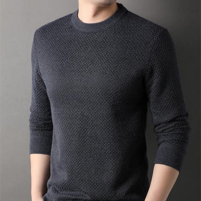James Waffle Knit Sweater | Crewneck, Ribbed Cuffs & Hem Sweater