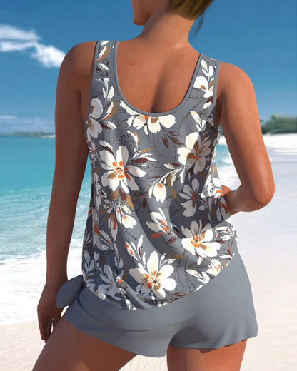 Women's Tankini – Relaxed Fit – Breathable Fabric – Floaty Top and Mid-Thigh Shorts