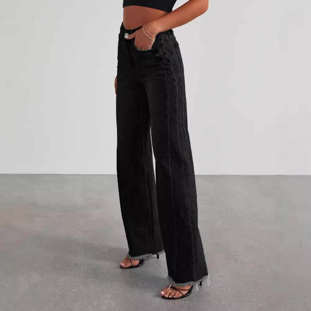 PANTALON NOVI JEAN A COUPE SLIM ET JAMBES LARGES