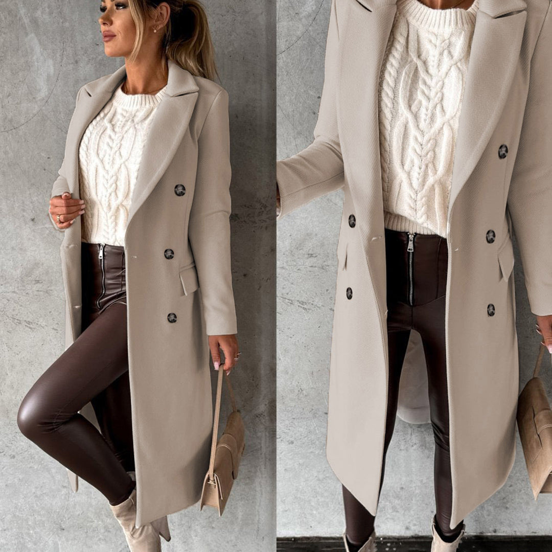 Elena Wool Double-Breasted Overcoat | Full-Length Overcoat