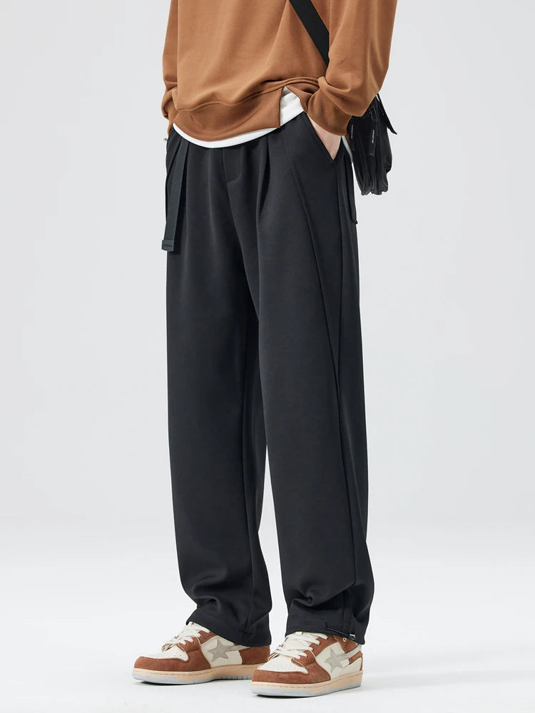 Isaac Wide-Leg Trousers | Pleated Belted Trousers