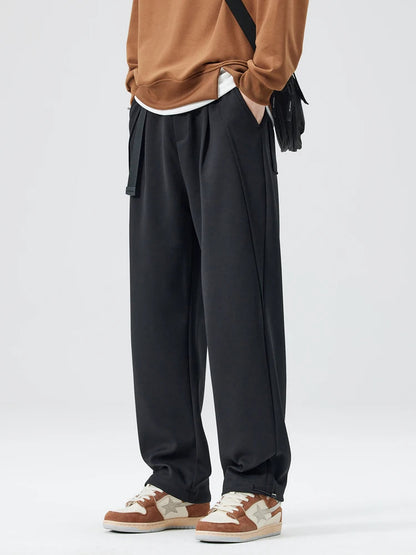 Isaac Wide-Leg Trousers | Pleated Belted Trousers