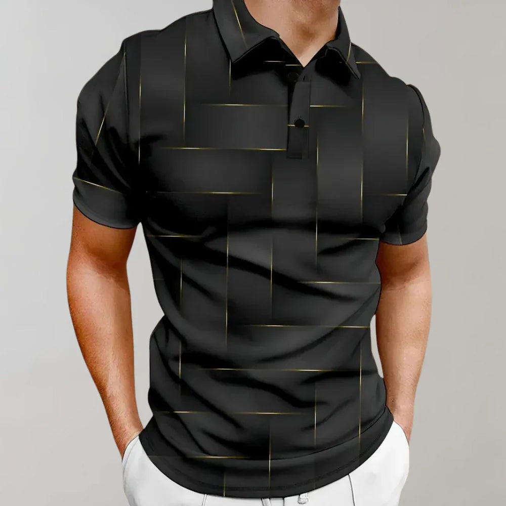 Men's Polo – Slim Fit – Soft Breathable Knit – Short Sleeves – Buttoned Collar