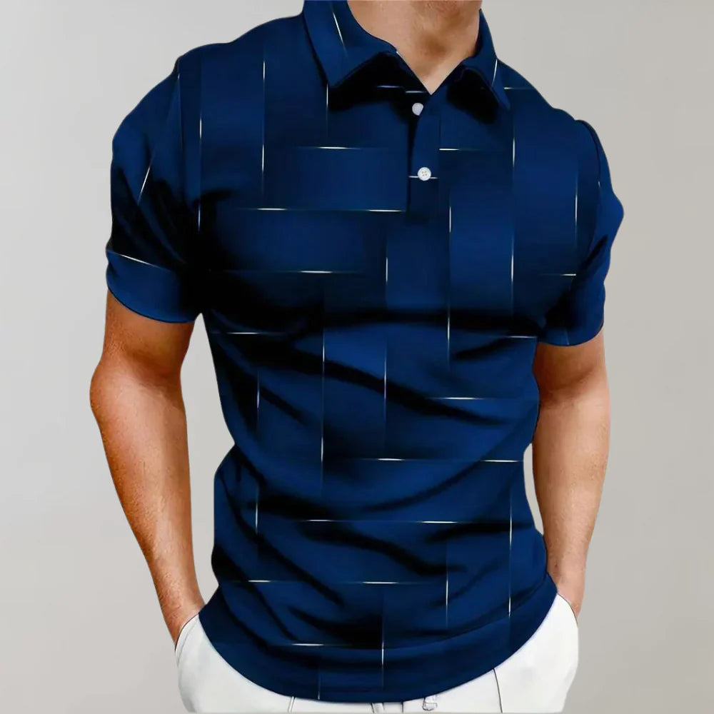 Men's Polo – Slim Fit – Soft Breathable Knit – Short Sleeves – Buttoned Collar