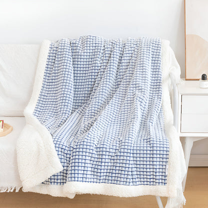 Sherpa Waffle Throw Blanket With Cozy Sherpa Lining
