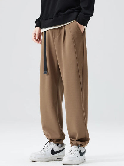 Isaac Wide-Leg Trousers | Pleated Belted Trousers