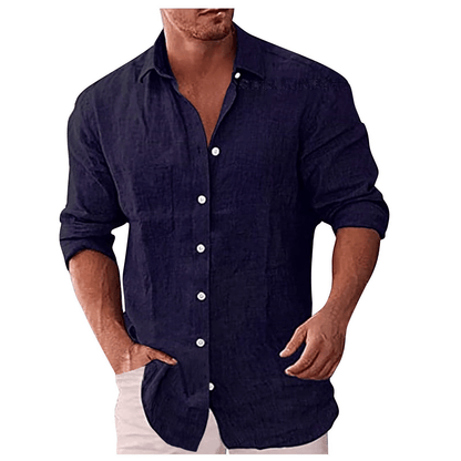 Men's shirt – Natural fibers – Relaxed fit – Long sleeves – Classic collar