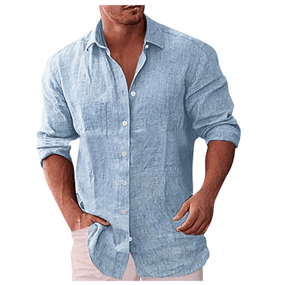 Men's shirt – Natural fibers – Relaxed fit – Long sleeves – Classic collar