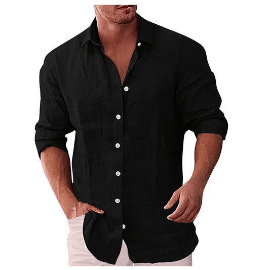 Men's shirt – Natural fibers – Relaxed fit – Long sleeves – Classic collar