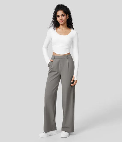 PANTALON NOVI DROIT STRETCH TAILLE HAUTE