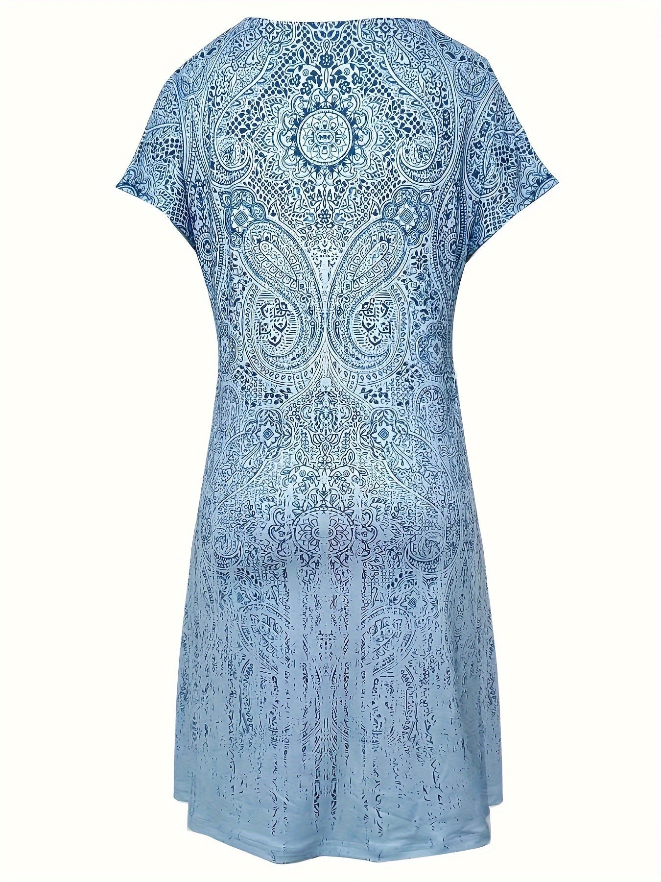 Women's short dress – Relaxed fit – Short sleeves – Breathable fabric – Round neck