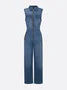 Collared Zip-Front Jumpsuit for Women – Functional Pockets & Comfort