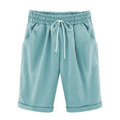 Short décontracté femme – Coupe ample – Tissu respirant – Taille élastique réglable