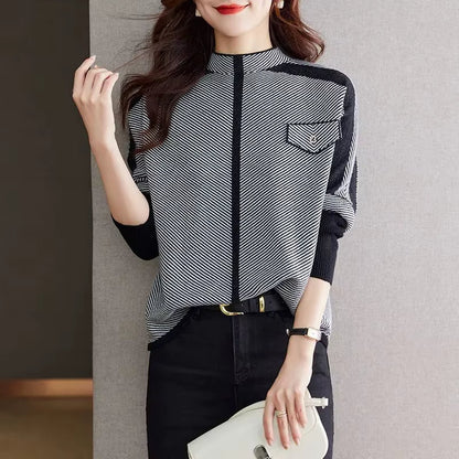 Chiara Regular Fit Pullover Sweater | Mock Neck Pullover Sweater