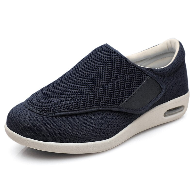 Men's shoes – Wide comfort – Flexible knit – Shock-absorbing sole – Adjustable strap