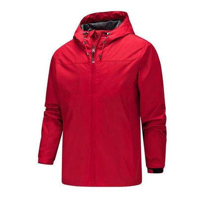Men's waterproof jacket – Straight cut – Adjustable hood – Zippered closure
