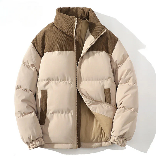 Men's Jacket - Synthetic Fabric - Relaxed fit - Stand collar - Long elasticated sleeves