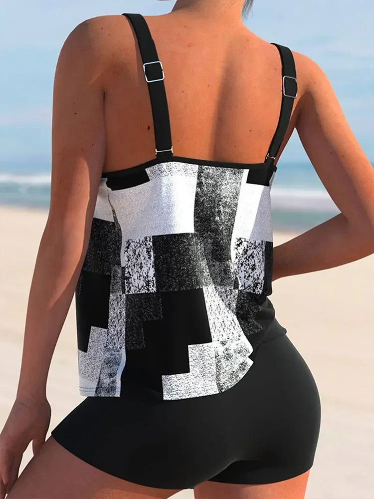 Tankini Set for women – Relaxed fit – Double straps – Geometric print – Breathable fabric