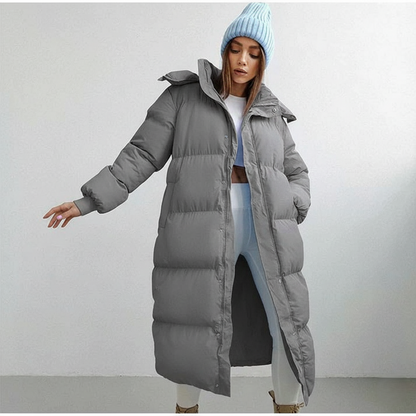 Emma Hooded Longline Puffer Jacket | Quilted Winter Jacket