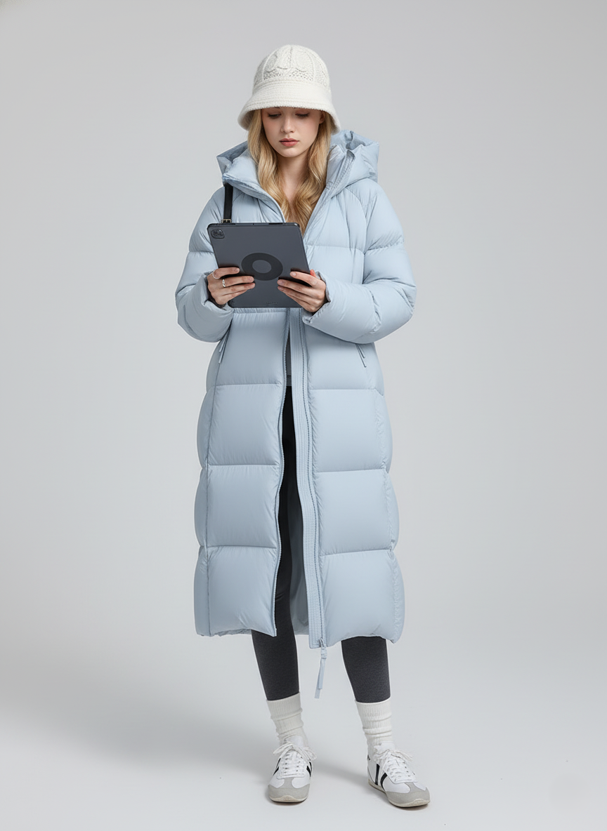Emma Hooded Longline Puffer Jacket | Quilted Winter Jacket