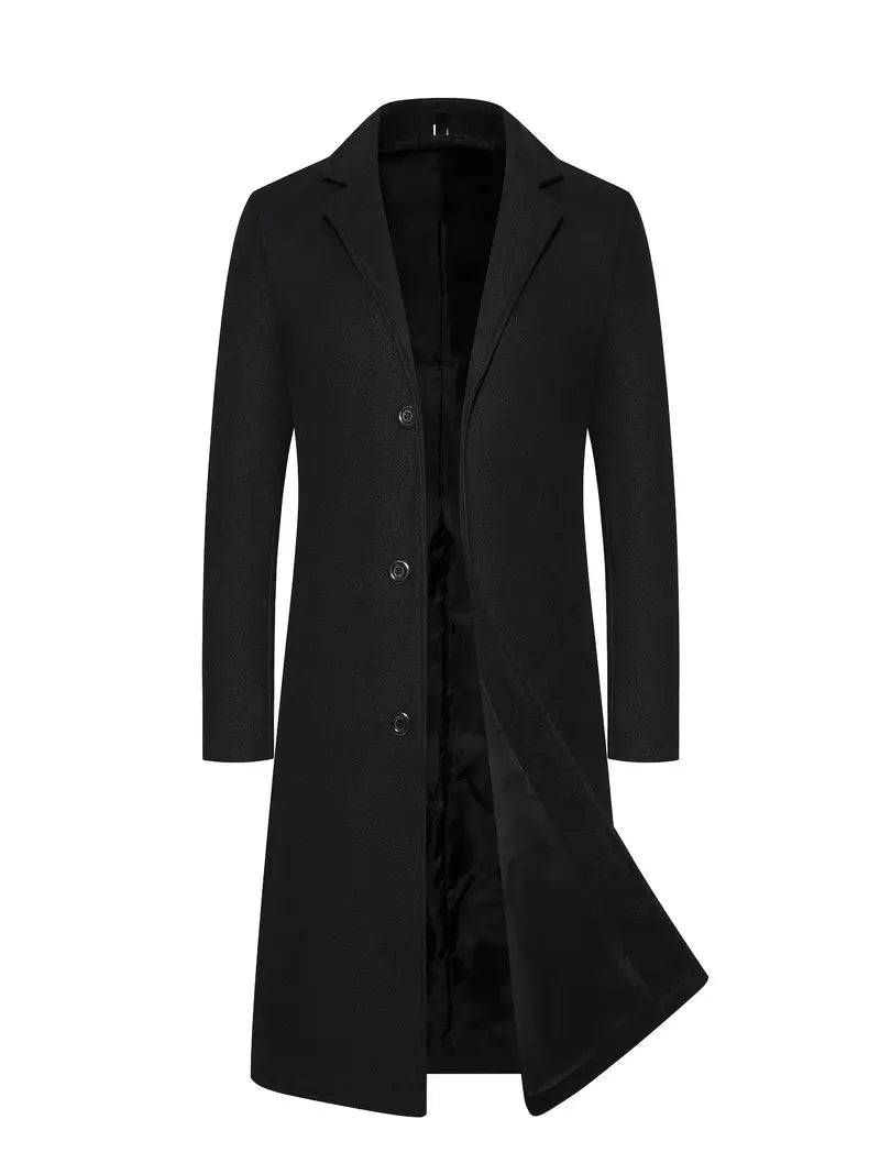 Men's coat – Slim fit – Structured wool – Knee length – Classic style