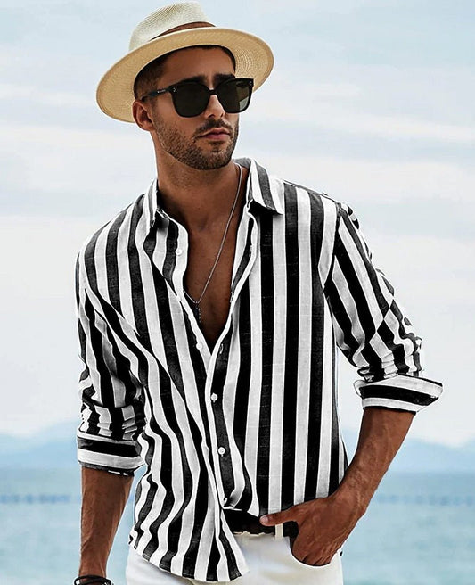 Men's shirt – Relaxed fit – Breathable fabric – Long sleeves – Buttoned style