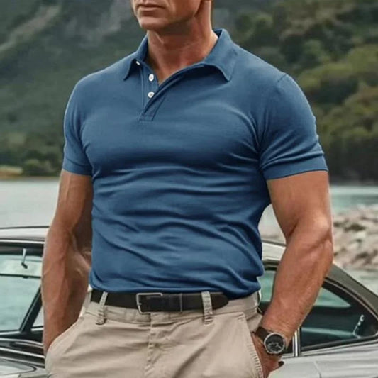 Men's polo – Slim fit – Soft knit – Short sleeves – Elegant structured collar