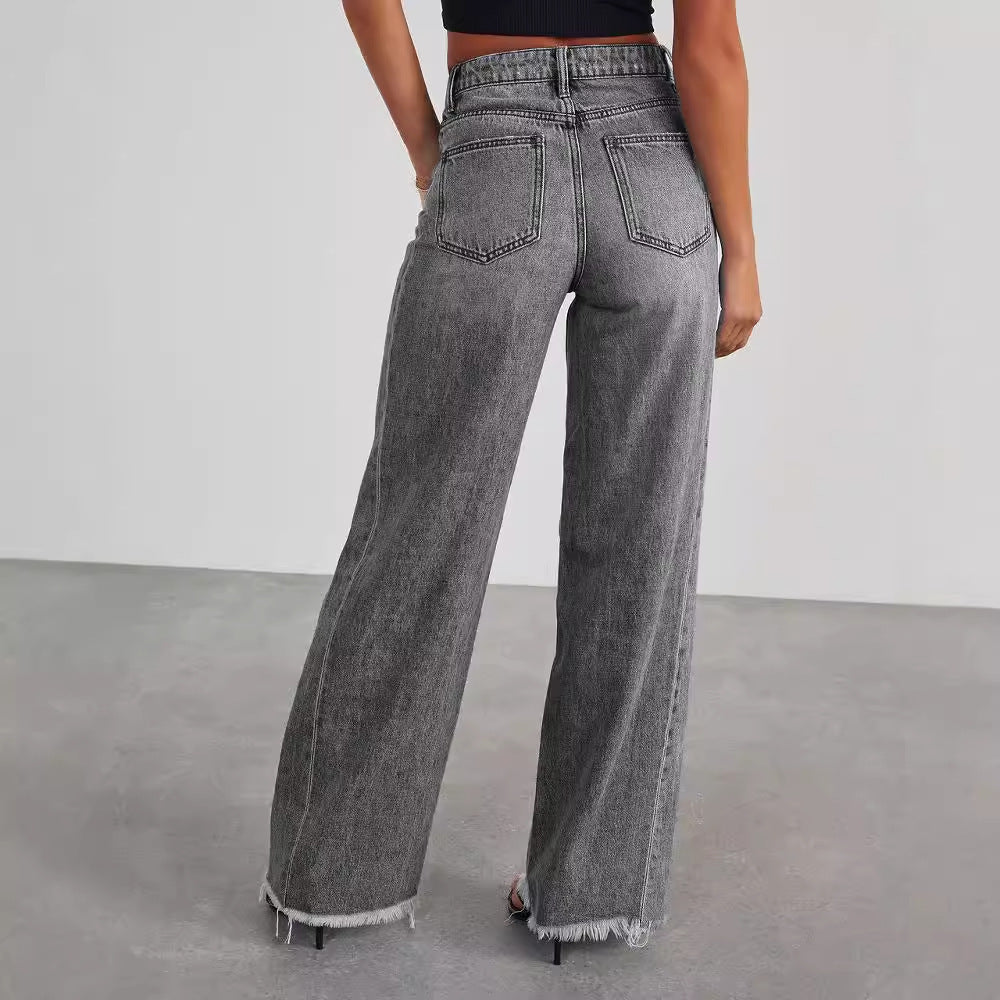 PANTALON NOVI JEAN A COUPE SLIM ET JAMBES LARGES