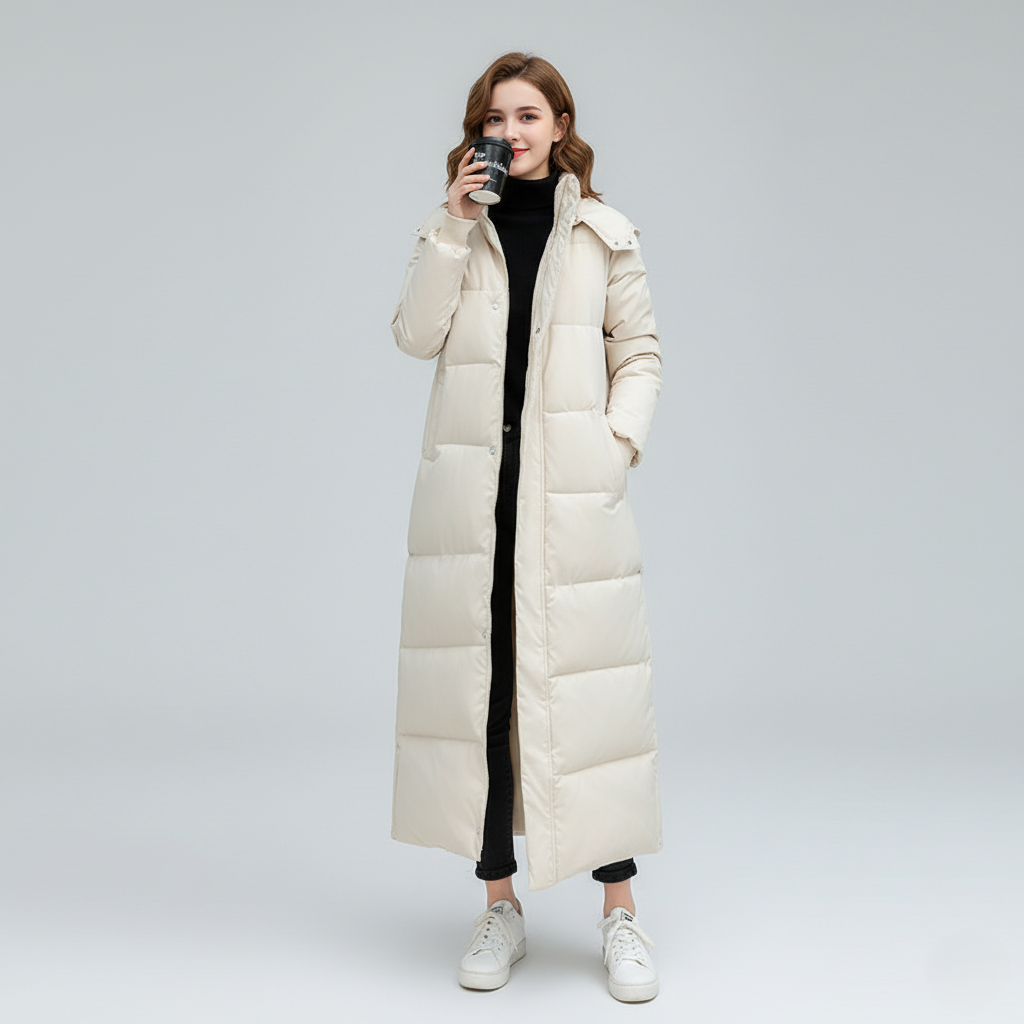 Zerina Long Puffer Coat | Hooded Warm Winter Coat