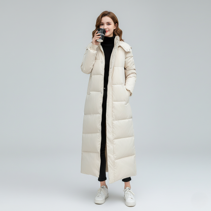 Zerina Long Puffer Coat | Hooded Warm Winter Coat