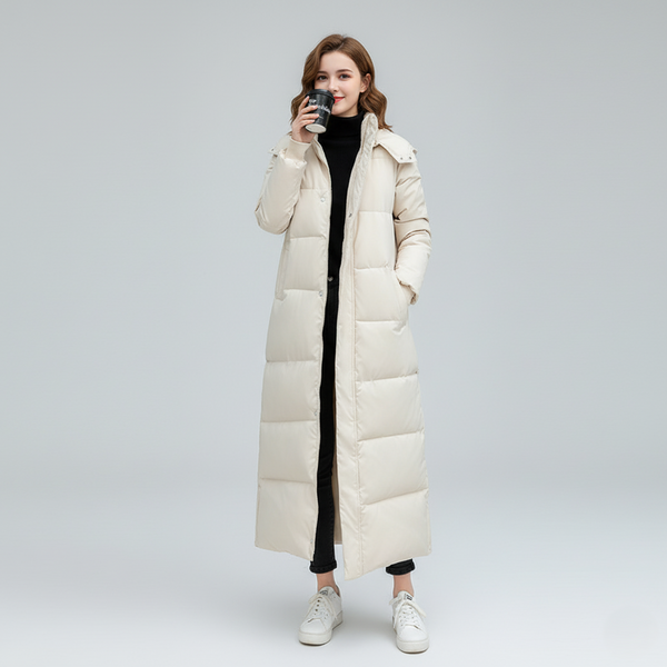 Zerina Long Puffer Coat | Hooded Warm Winter Coat