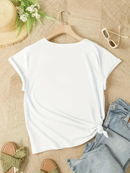 Women's T-shirt – Relaxed fit – Breathable fabric – Floral print – Casual style