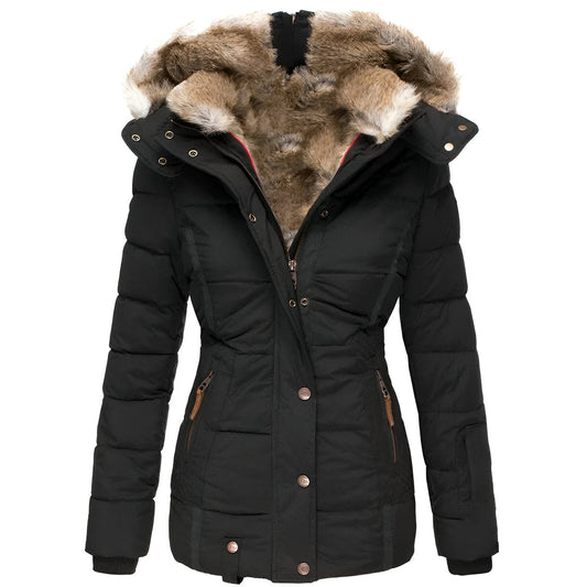 Charlotte Hooded Puffer Jacket | Fur Trim, Quilted Puffer Jacket