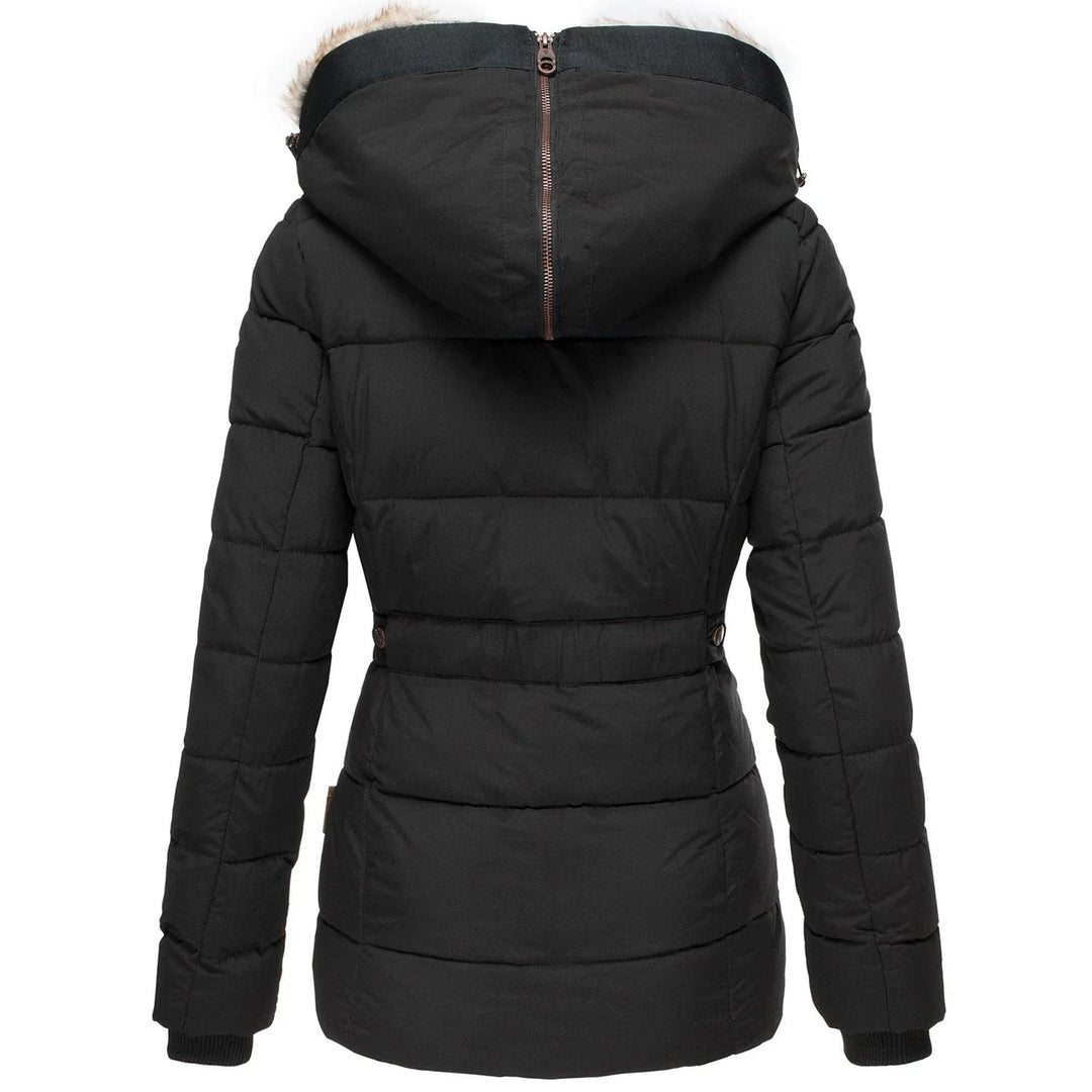 Charlotte Hooded Puffer Jacket | Fur Trim, Quilted Puffer Jacket