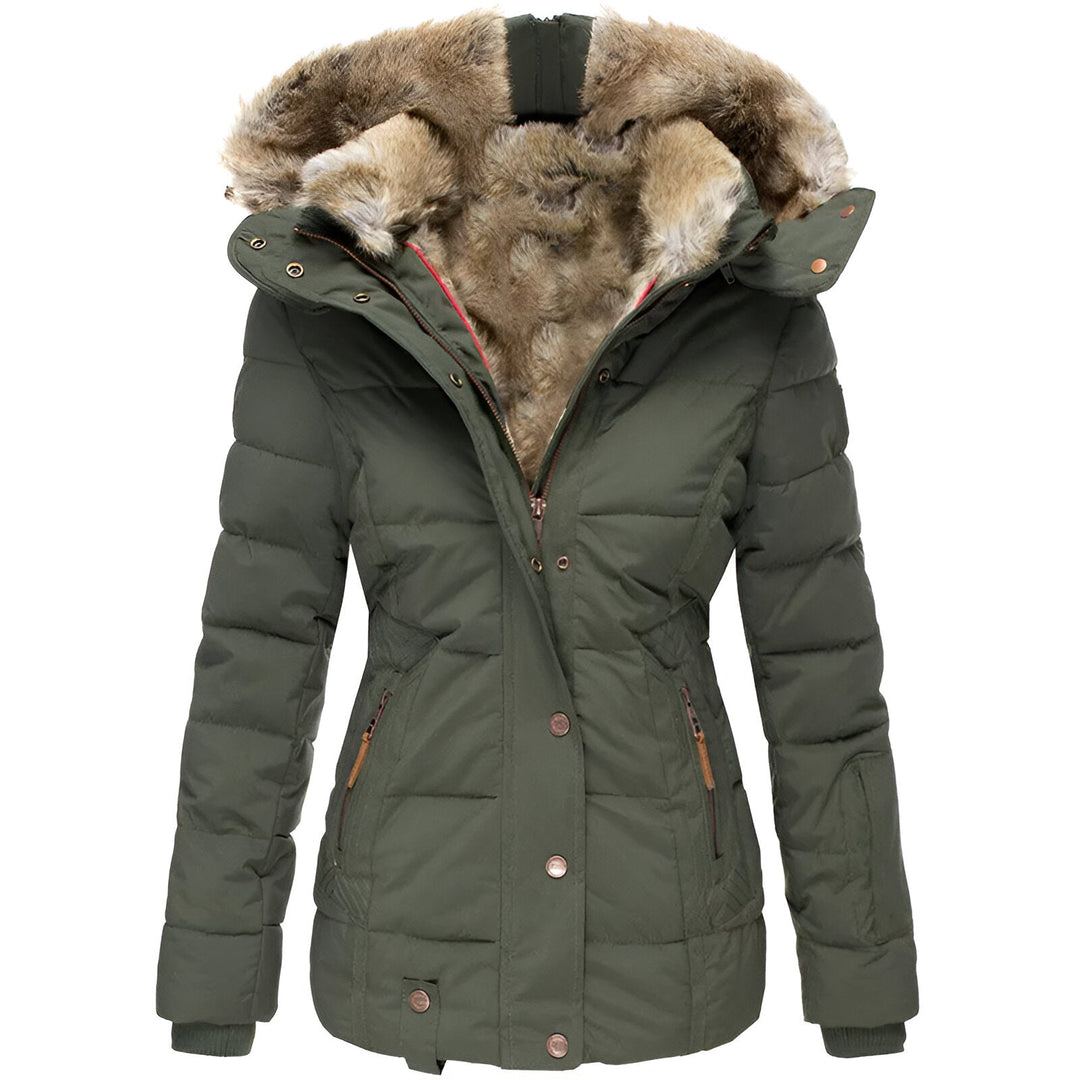 Charlotte Hooded Puffer Jacket | Fur Trim, Quilted Puffer Jacket