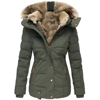 Charlotte Hooded Puffer Jacket | Fur Trim, Quilted Puffer Jacket