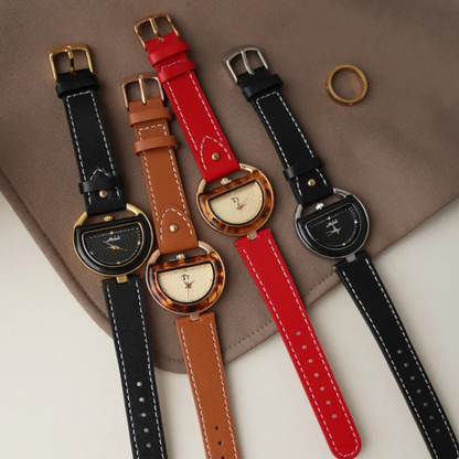 Beatrice Slim Wrist Watch | D-Shaped Dial Wrist Watch