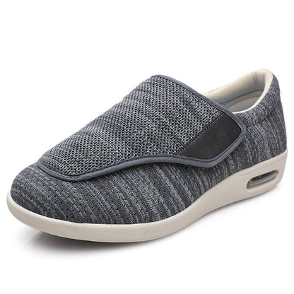 Men's shoes – Wide comfort – Flexible knit – Shock-absorbing sole – Adjustable strap
