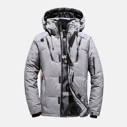 Men’s Down Jacket - Insulated - Hooded - Multiple Pockets - Relaxed Fit