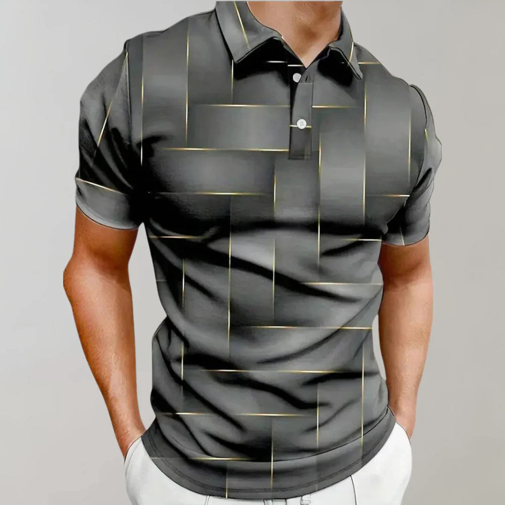 Men's Polo – Slim Fit – Soft Breathable Knit – Short Sleeves – Buttoned Collar