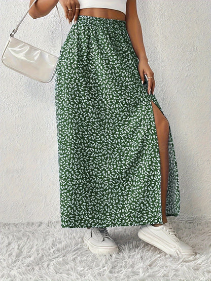 Long slit skirt for women - Floral print